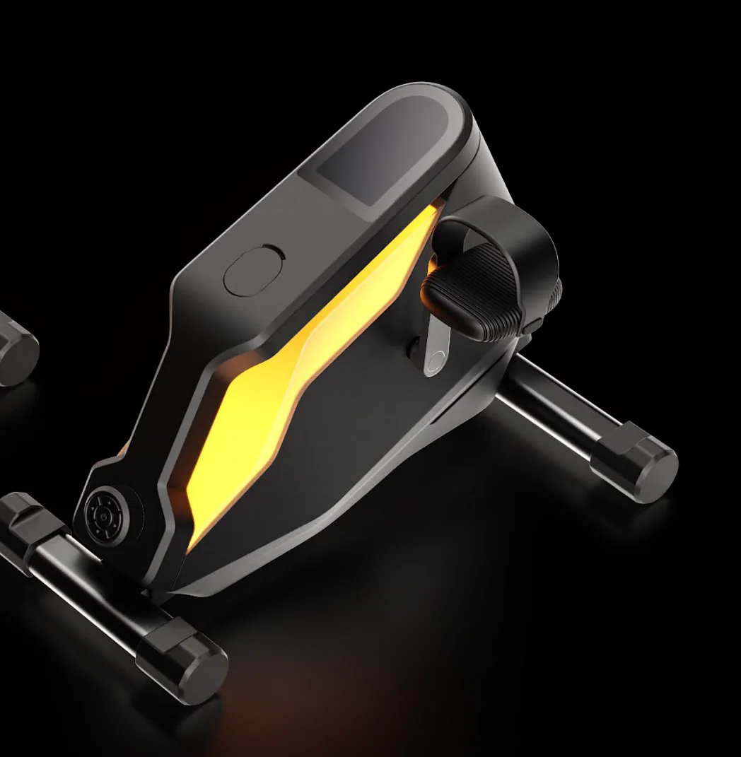 Three-quarter view of MAX HP showing pedal, side lighting and top controls